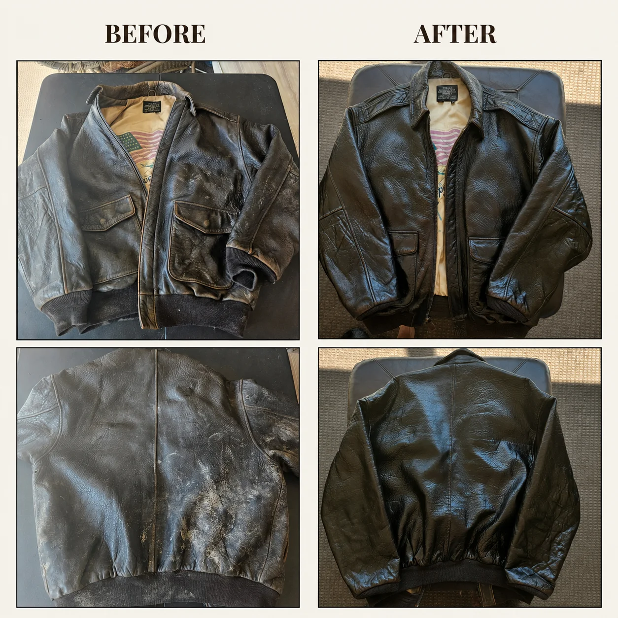 Luxury leather cleaning service project showcase